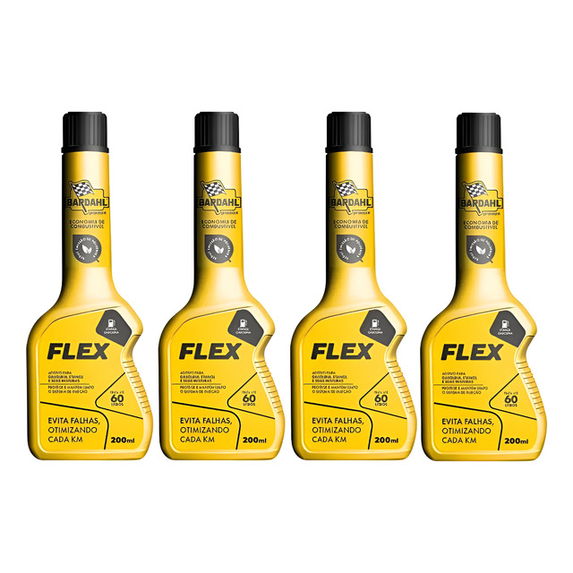 4 Aditivos Combustível Flex Gasolina Etanol 200ml Bardahl