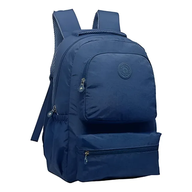 Mochila Casual Crinkle Azul Escuro Yins Cor Azul-escuro Desenho Do Tecido Liso
