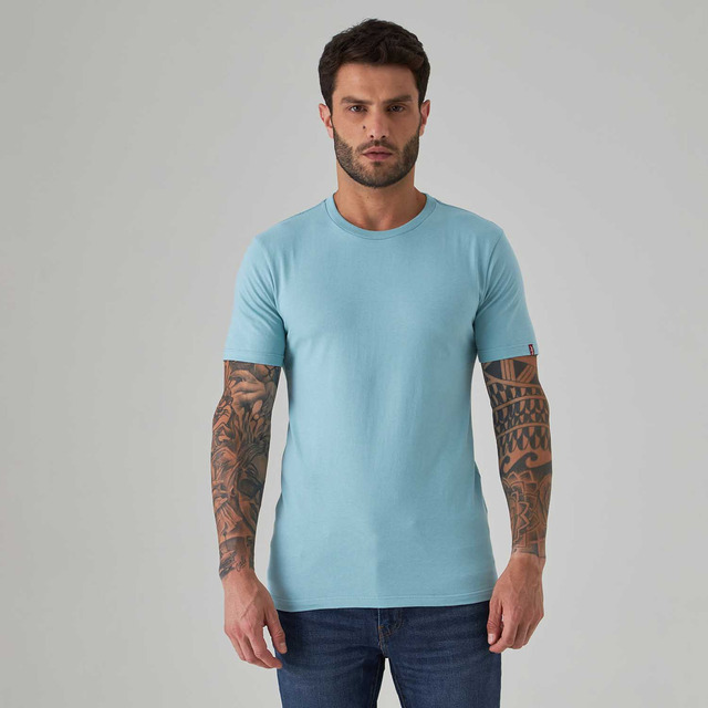 Camiseta Levi's Slim Tab Azul Manga Curta Lb0020188 - Tam P