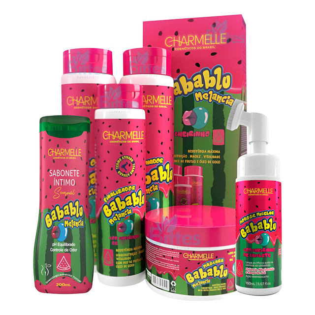 Kit Babablu Melancia Charmelle Cosméticos 6 Itens