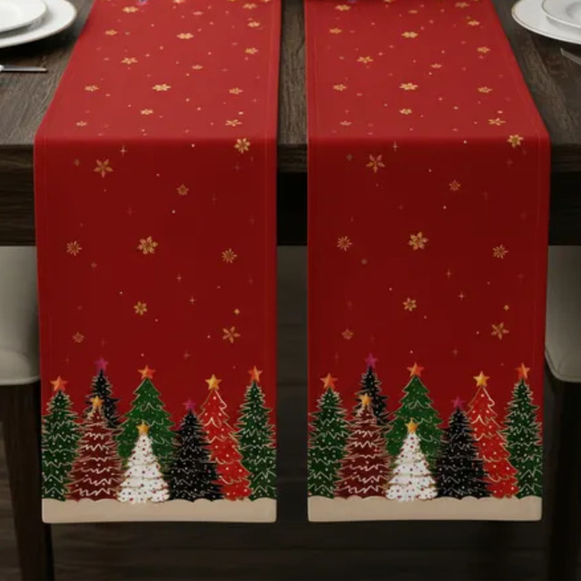 Kit 2 Trilho Caminho De Mesa Passadeira Mesa Natal 0,45x1,45