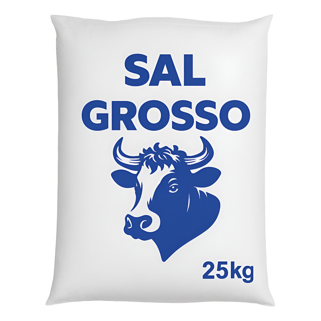 Sal Grosso Branco Norte Para Gado 25 Kg