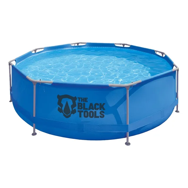 Piscina Estrutural Grande Redonda Aço 4690 L 3m Resistente Azul Lisa