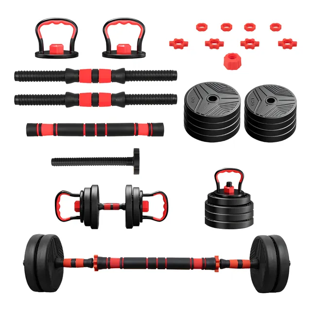 Kit Halteres 6 Em 1 Peso Musculação 15kg Ajustável Halter