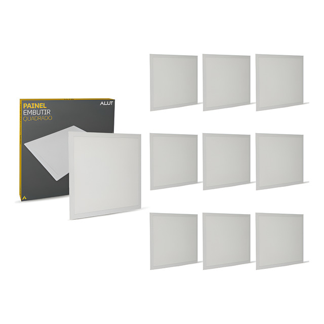 Kit 10 Painel Led Plafon Easy 25w 6500k Emb Quadrado Alut