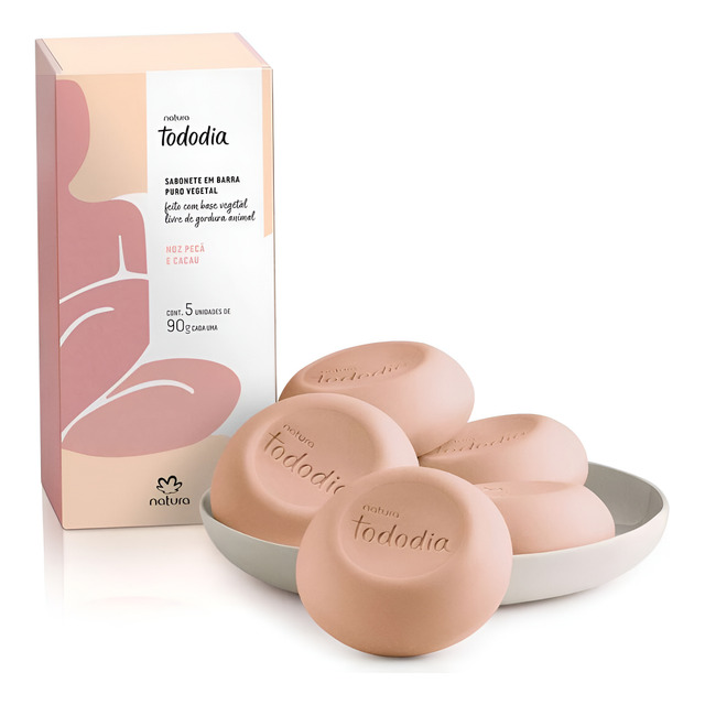 Sabonete Natura Tododia Noz Pecan e Cacau 90g - 5 Unidades