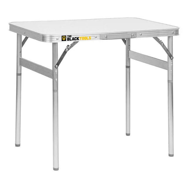 Mesa Pequena Dobrável Camping Alumínio 60x45cm Vira Maleta Cor Prateado