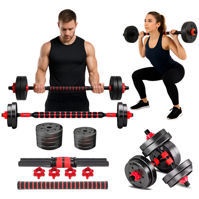 Kit Halteres E Anilhas Kettlebell Ajustáveis Academia 15kg