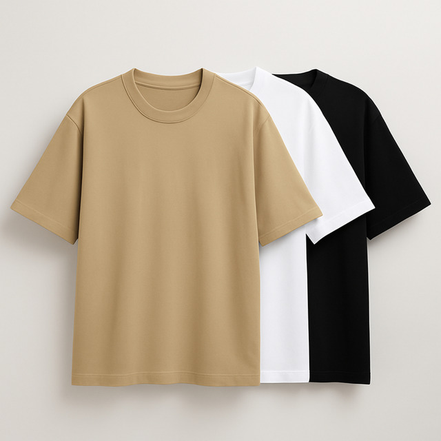 Kit 3 Oversized Masculina Stretwear Básica Lisa Premium
