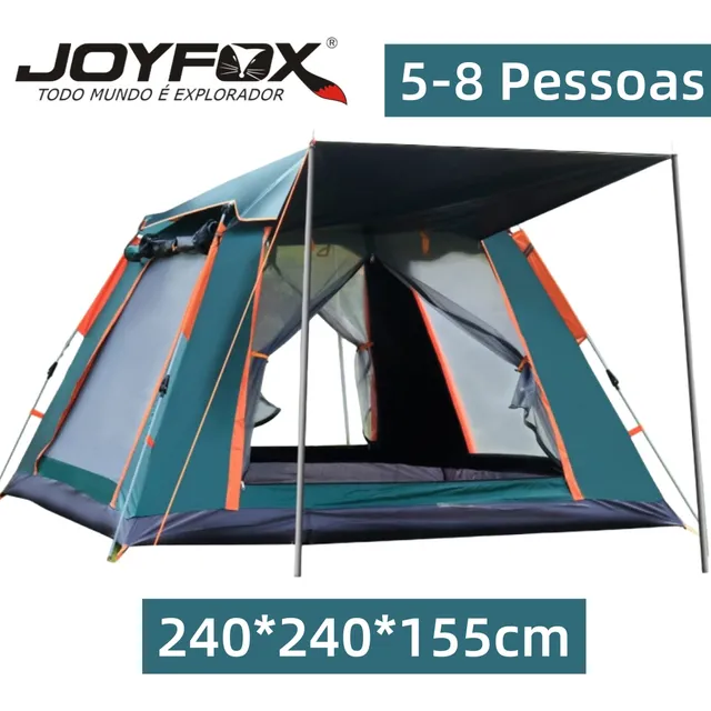 Barraca Automática Joyfox Camping 5-8 Pessoas Impermeável UPF 50+ Verde