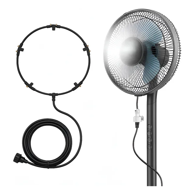 Climatizador Ventilador C Névoa D Água Kit Resfriamento 8m