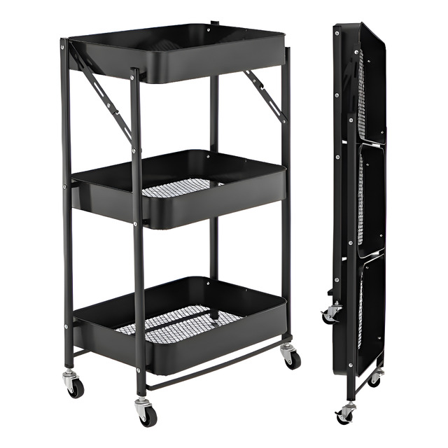 Carrinho Organizador Multiuso 77 X 45 Cm X 30 Cm Preto Casambiente