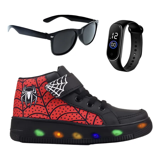 Botinha Infantil De Led Homem Aranha
