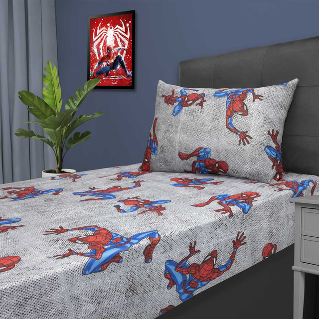 Jogo Lençol Infantil Spider Man Solteiro Algodão Disney 2 Pç