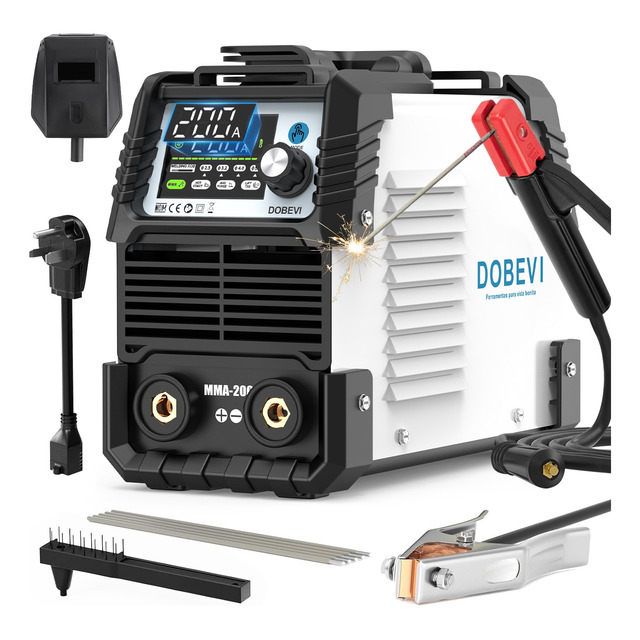 Máquina Inversora Solda Portatil 200a Bivolt 110/220v Dobevi Branco