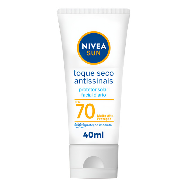 Nivea Sun Protetor Solar Facial Seco Antissinais Fps70 40ml